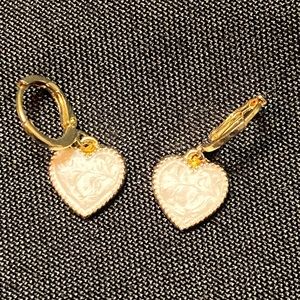 New Small 18K Gold Plated Heart Earrings